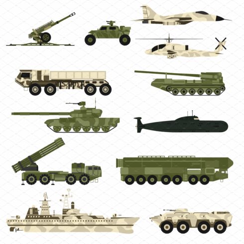 Military technic army vector cover image.