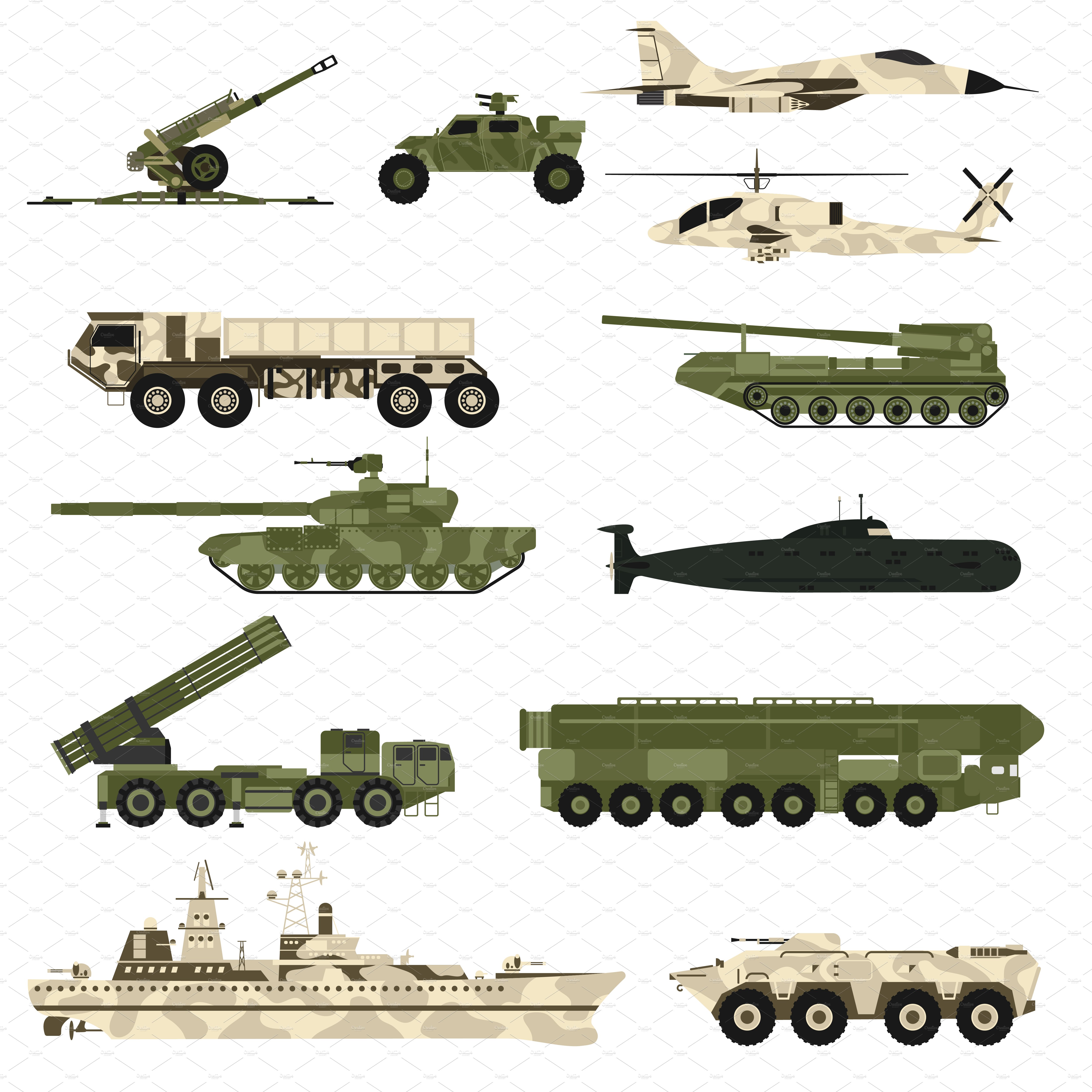 Military technic army vector cover image.
