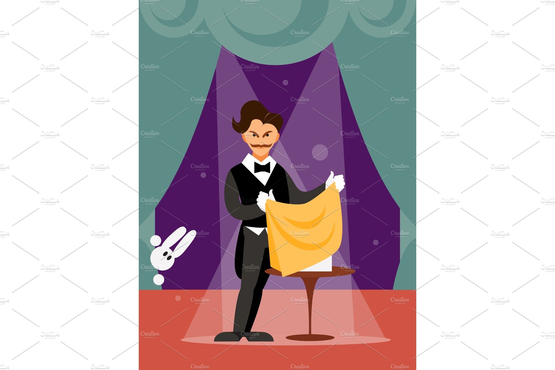 Magician man vector cover image.