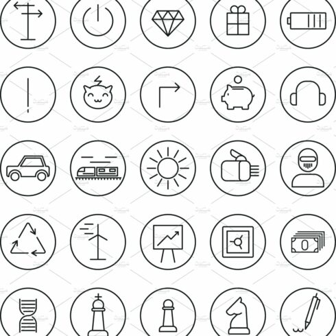 Stroke thin line icons for Web and Mobile cover image.