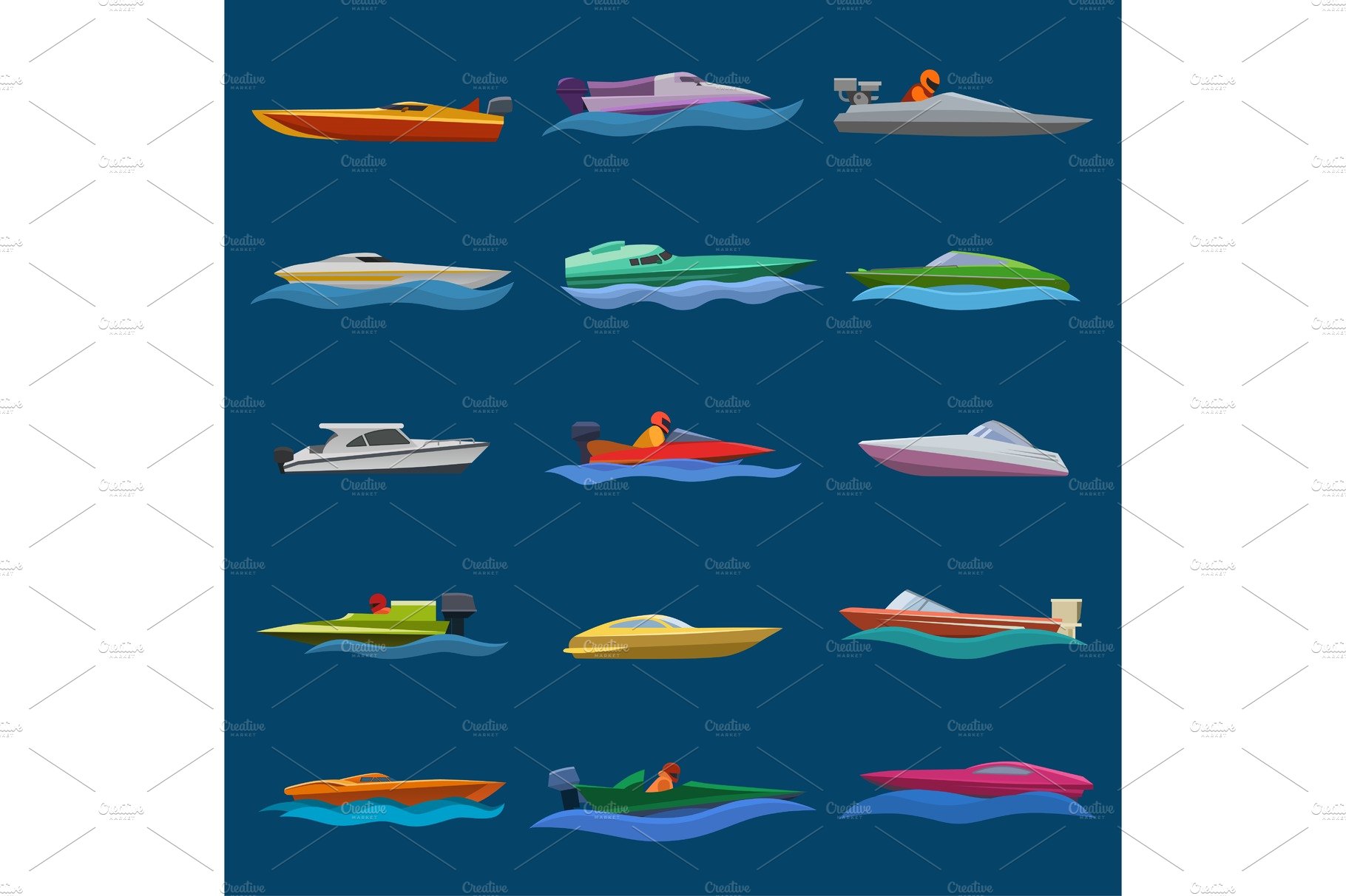Boat vector speed motorboat yacht cover image.