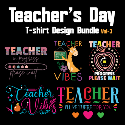 Teacher’s Day T-shirt Design Bundle Vol-3 cover image.