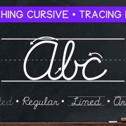 Teaching Cursive Letter Tracing Font cover image.