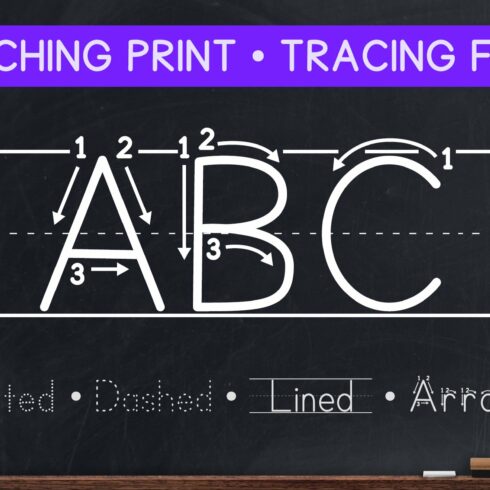 Teaching Print • Letter Tracing Font cover image.