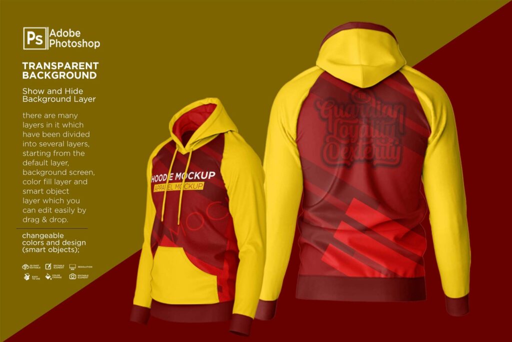 Hoodie Raglan Jacket Mockup MasterBundles