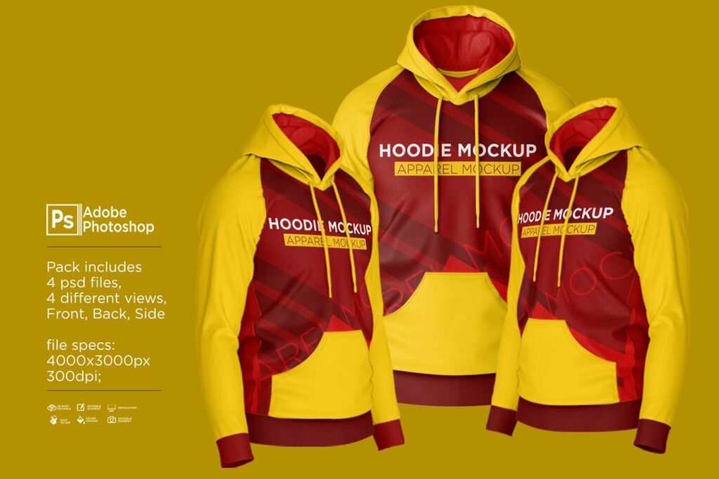 Hoodie Raglan Jacket Mockup MasterBundles