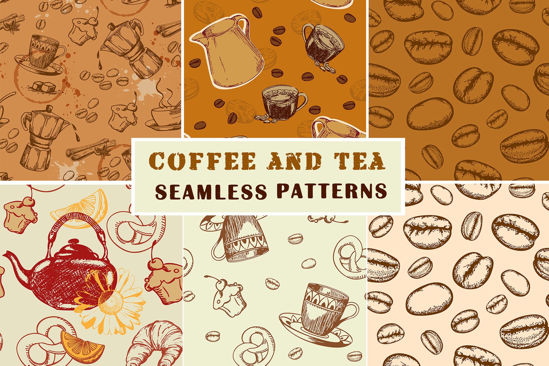 Vintage Coffee Seamless Patterns cover image.