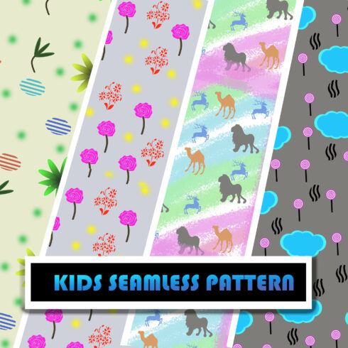seamless pattern textures for gift wrapping & kids room decor cover image.