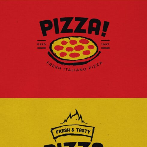 Hand Draw Pizza Logo Badges cover image.