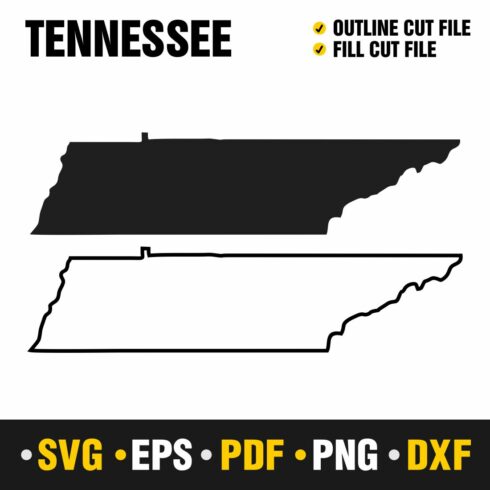 Tennessee SVG, PNG, PDF, EPS & DXF cover image.