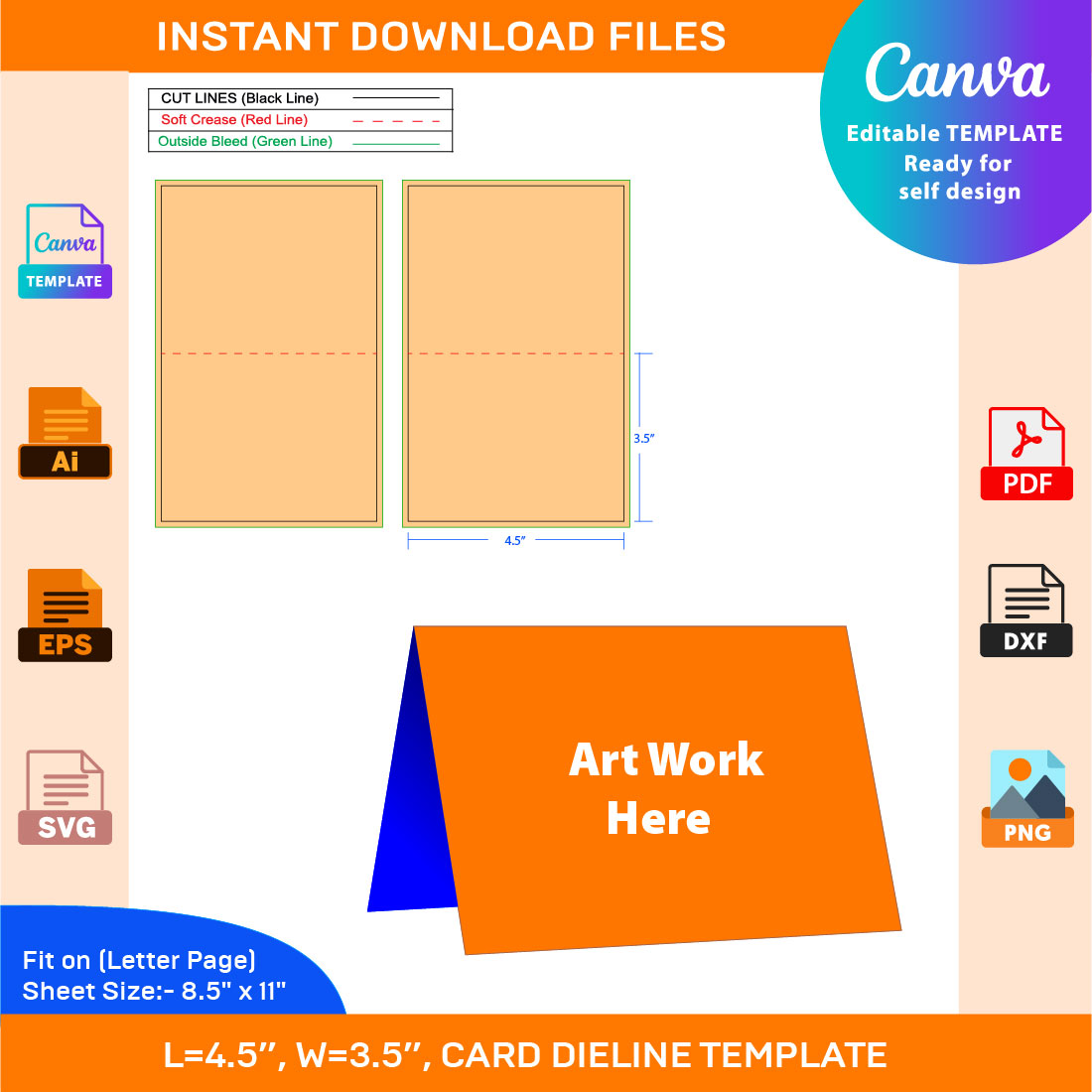 Tote Gift Box With Handles, Dieline Template, SVG, EPS, PDF, DXF, Ai