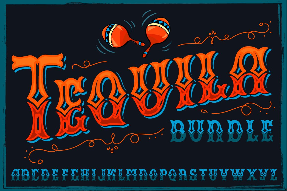 Tequila bundle, font, mascots & more cover image.