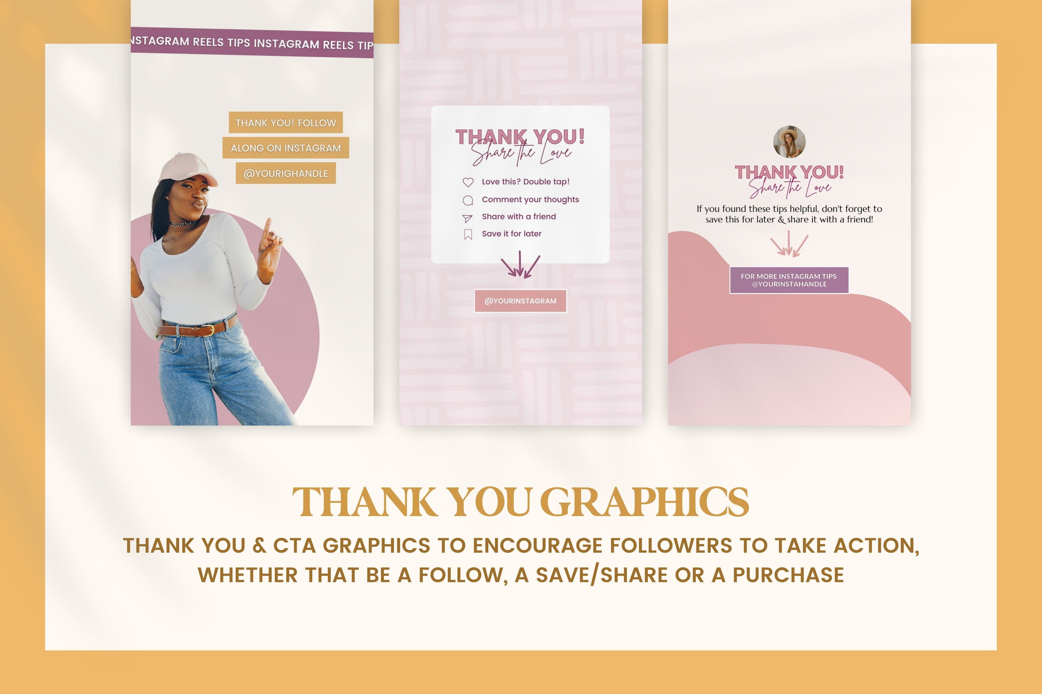 thank you insta story reels instagram creator coaches engagement post template bundle canva creative market 165