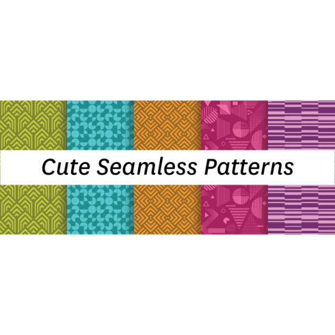 Cute Bright Seamless Patterns Vector format cover image.