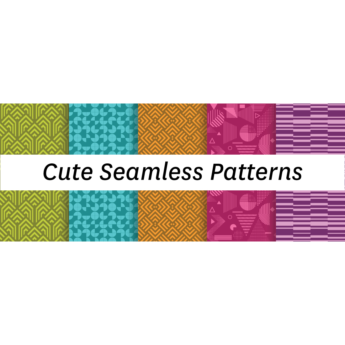 Cute Bright Seamless Patterns Vector format cover image.