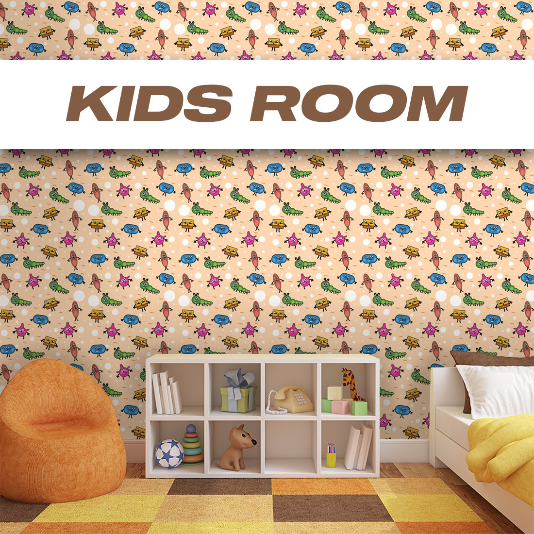 Seamless pattern design for kids room and gift box wrapping preview image.