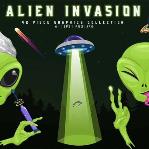 Alien Invasion 42 Piece Graphics Set cover image.