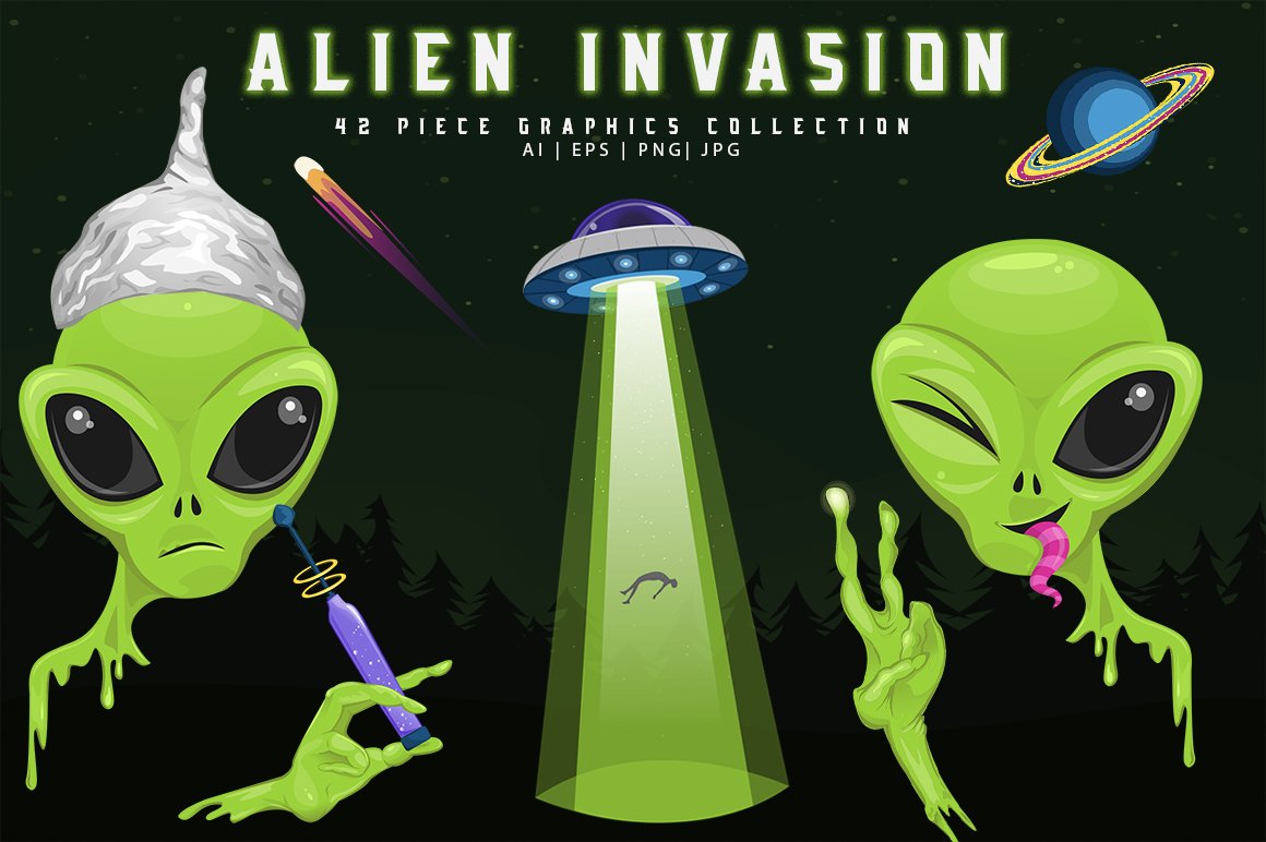 Alien Invasion 42 Piece Graphics Set cover image.