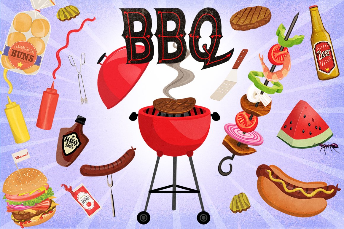 BBQ Cookout Clip Art Graphics cover image.