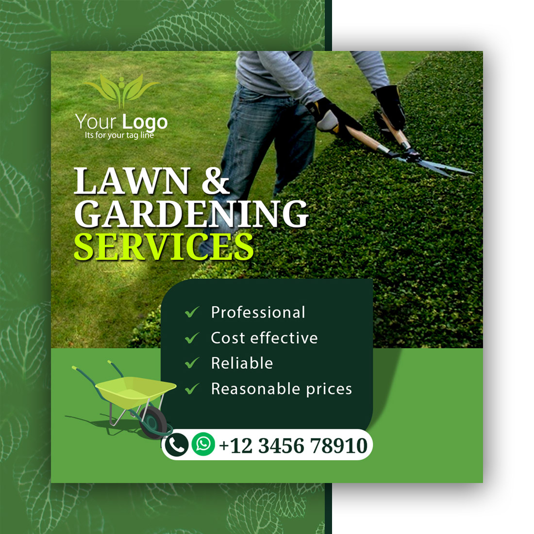 PSD gardening activity Instagram post and social media template preview image.