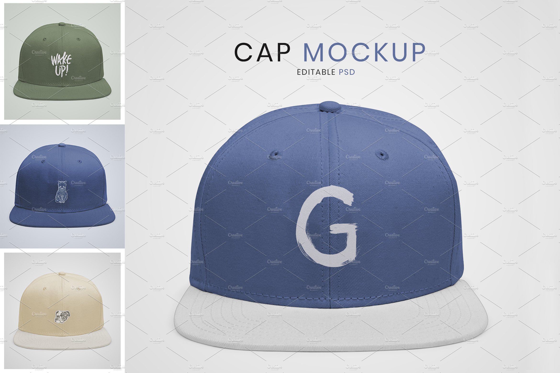 Cap mockup psd headwear accessory cover image.