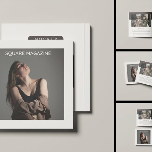 Square Magazine Mockup cover image.