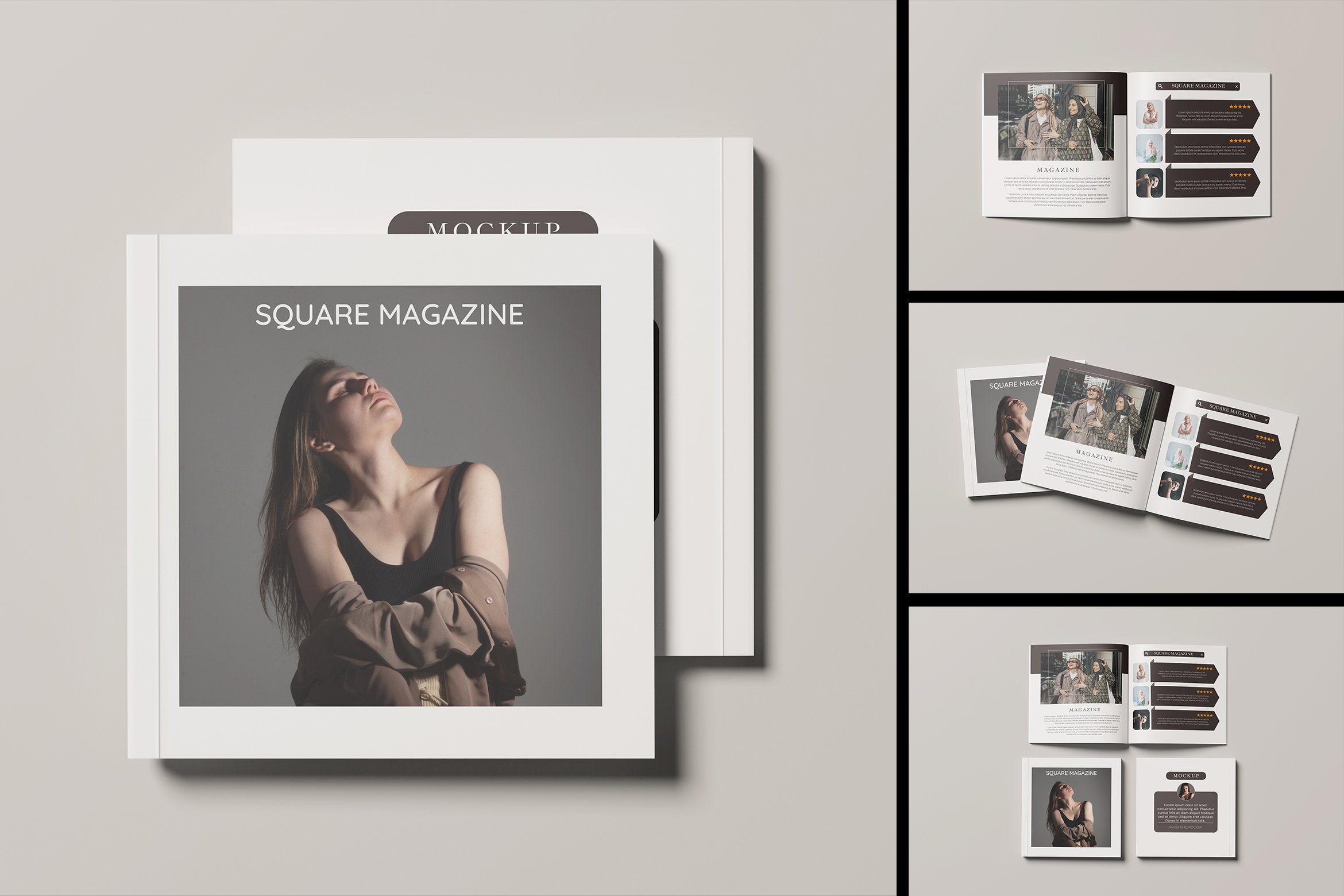 Square Magazine Mockup cover image.