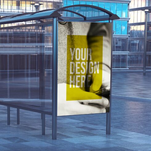 Bus Stop Billboard Mockup cover image.