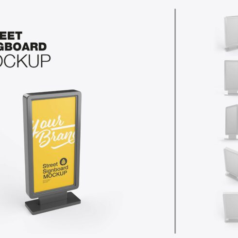 Outdoor Kiosk Advertisement Mockup cover image.