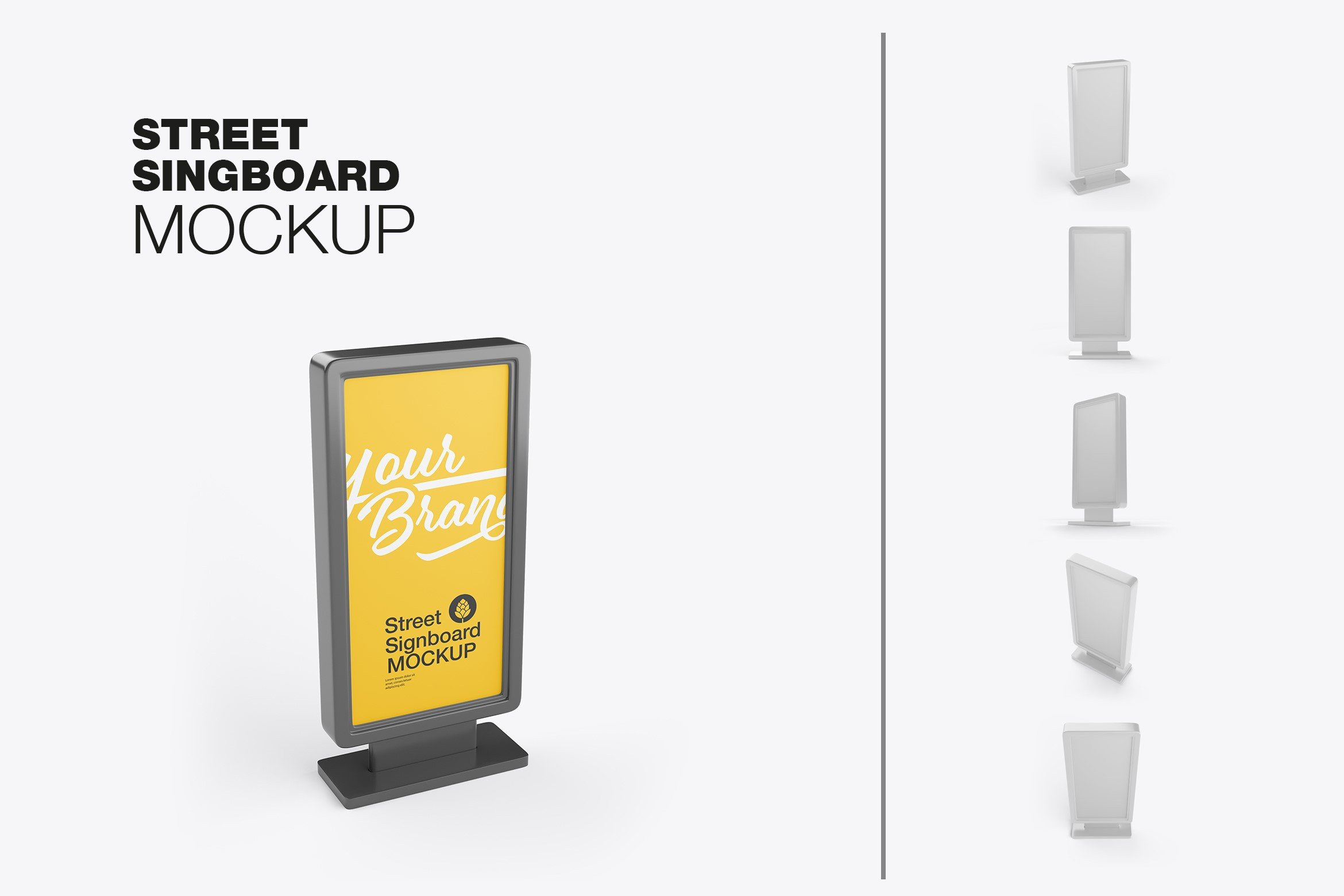 Outdoor Kiosk Advertisement Mockup cover image.