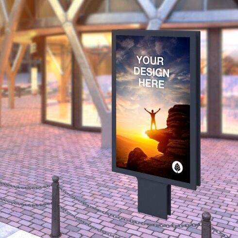 Outdoor Kiosk Advertisement Mockup cover image.