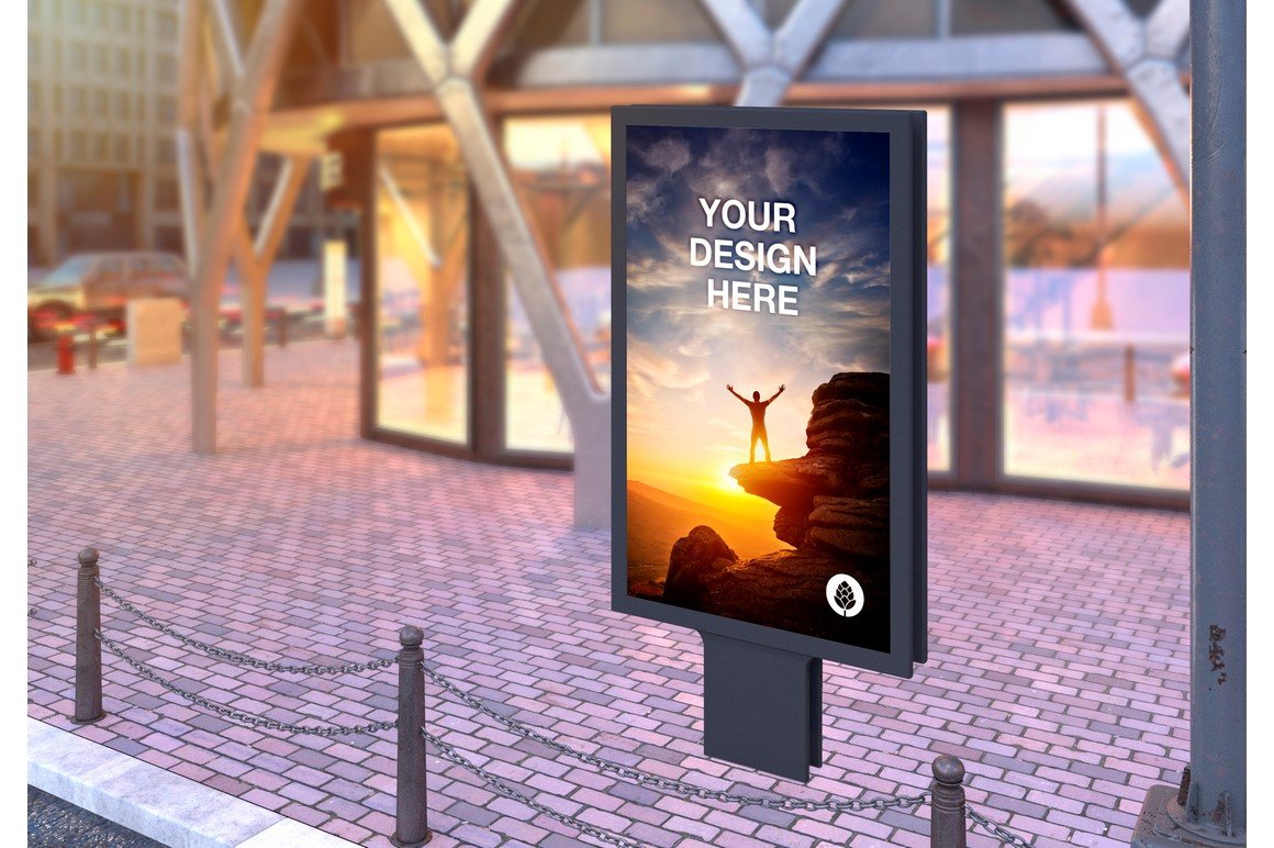 Outdoor Kiosk Advertisement Mockup cover image.