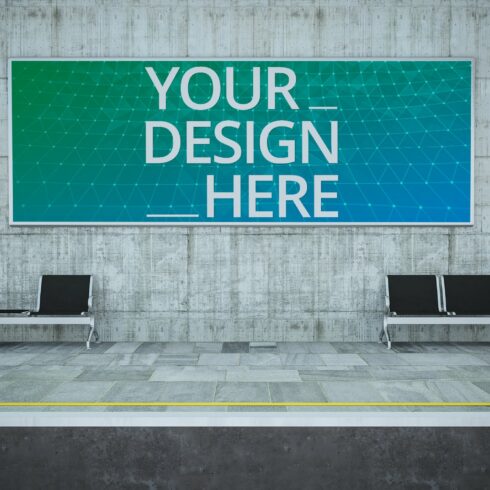 Billboard on Subway Station Mockup cover image.