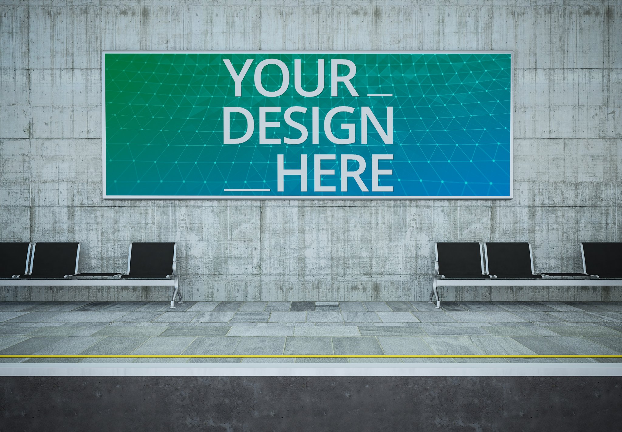 Billboard on Subway Station Mockup cover image.