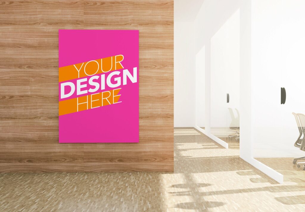 Poster on a Hall Mockup – MasterBundles