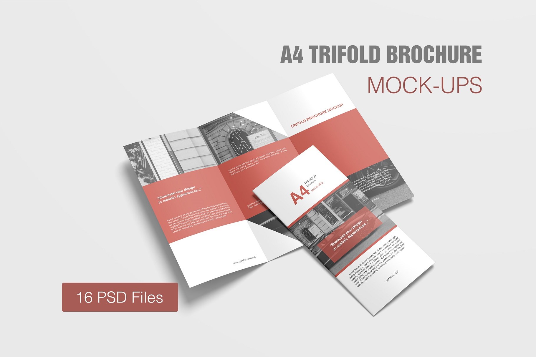 A4 Trifold Brochure Mockup cover image.