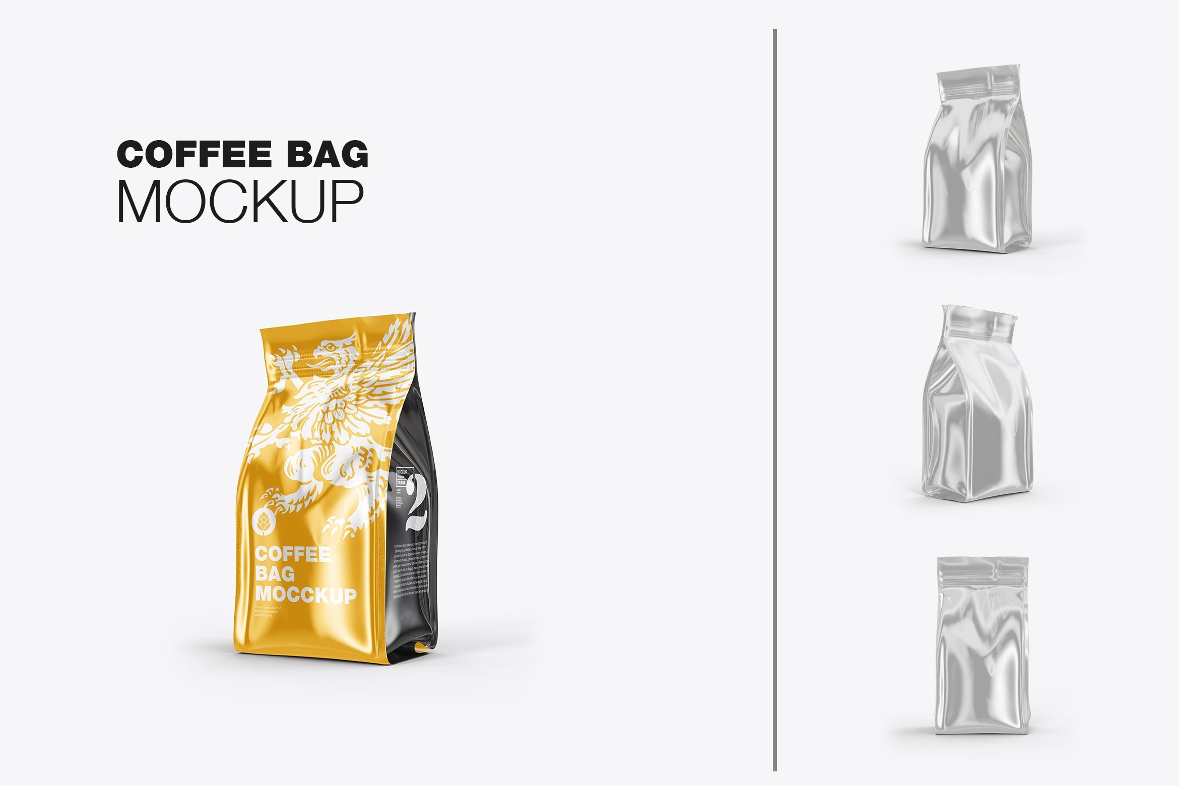 Glossy Plastic Paper Coffee Bag Mock cover image.