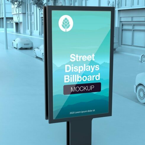 Outdoor Kiosk Advertisement Mockup cover image.