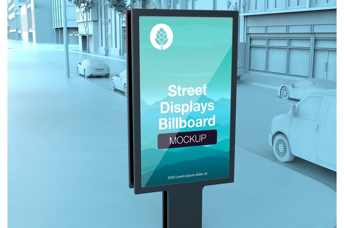 Outdoor Kiosk Advertisement Mockup cover image.