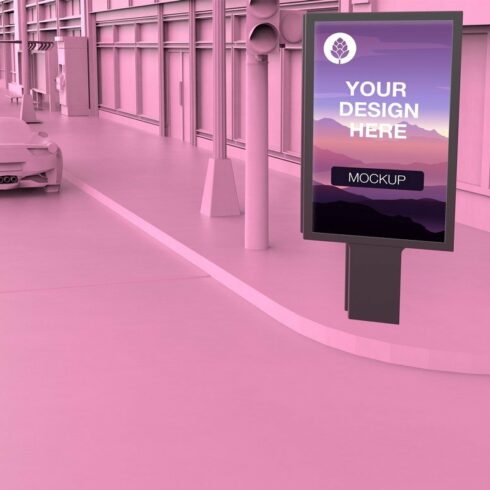 Outdoor Kiosk Advertisement Mockup cover image.