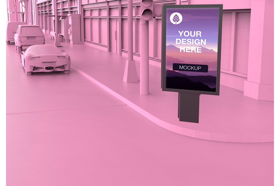 Outdoor Kiosk Advertisement Mockup cover image.