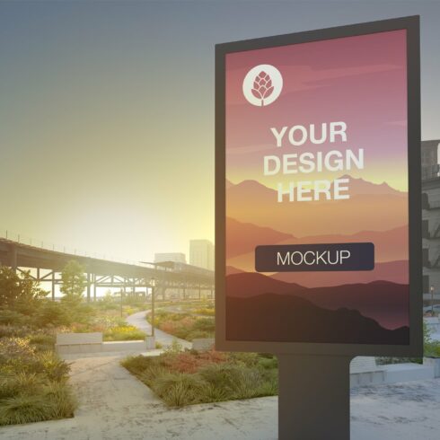 Billboard Advertising Kiosk Mockup cover image.