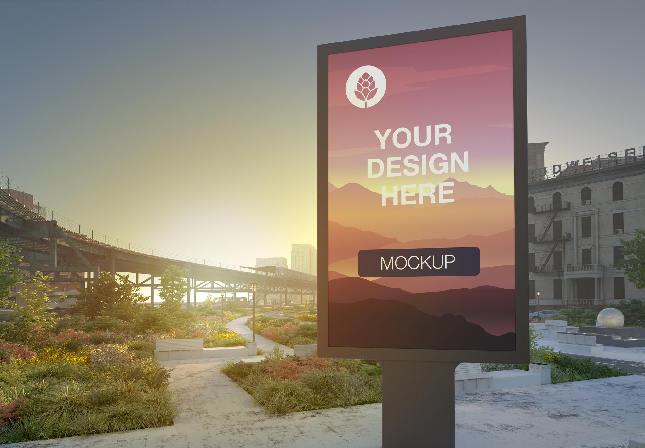 Billboard Advertising Kiosk Mockup cover image.