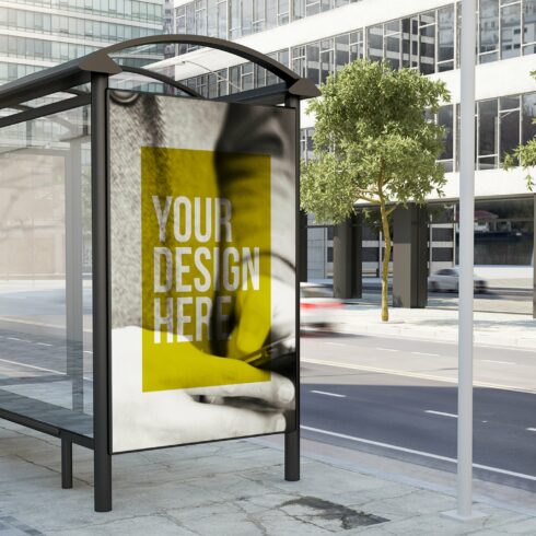 Bus Stop Billboard Mockup cover image.