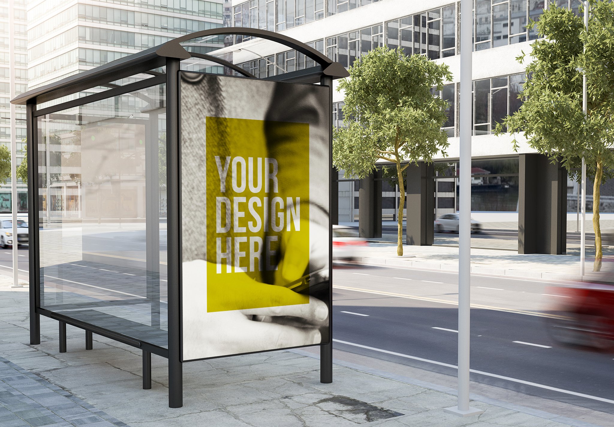 Bus Stop Billboard Mockup cover image.