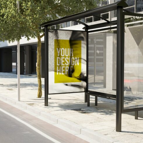 Bus Stop Billboard Mockup cover image.