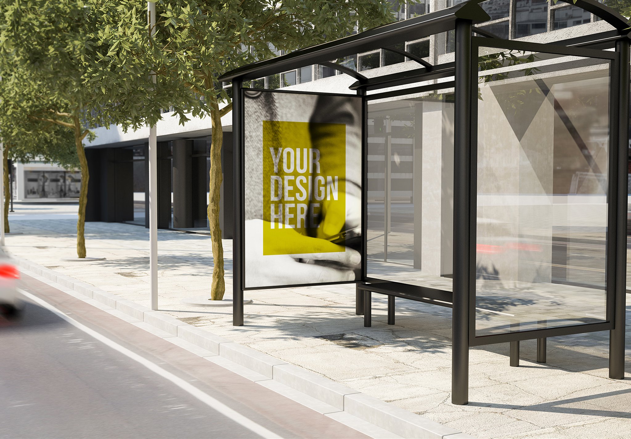 Bus Stop Billboard Mockup cover image.