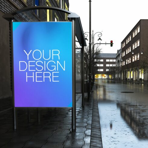 Billboard at Bus Stop Mockup cover image.