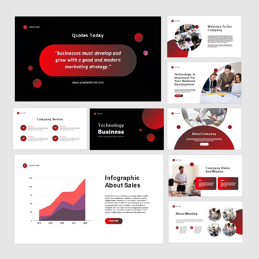 Modern Technology PowerPoint Template preview image.