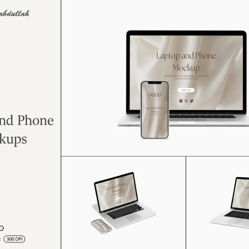Laptop and Phone Mockups cover image.